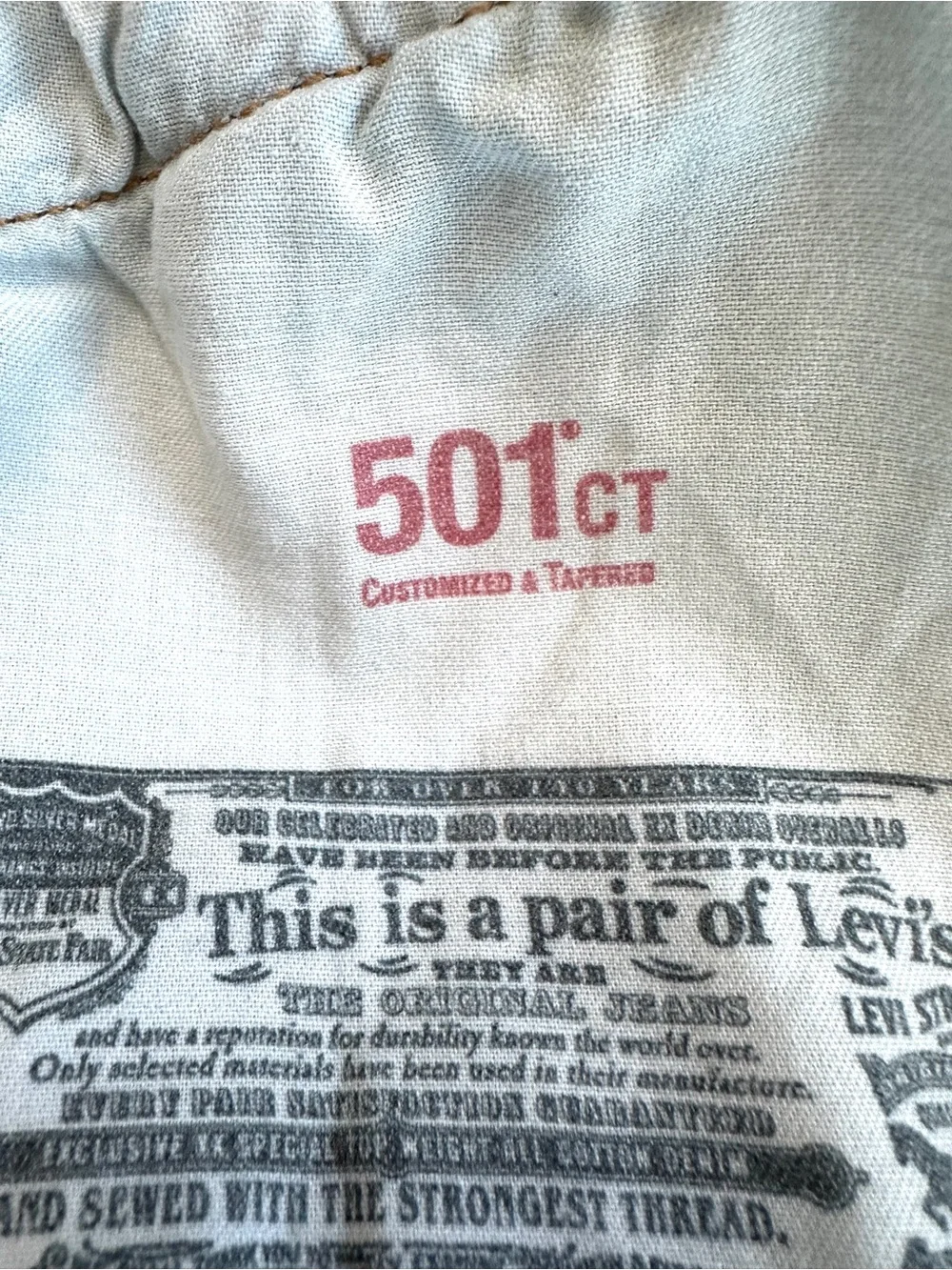 LEVIS MENS 501 CT CUSTOM TAPERED CUT-OFF SHORTS JORTS SALT FADE 9” INSEAM Sz36